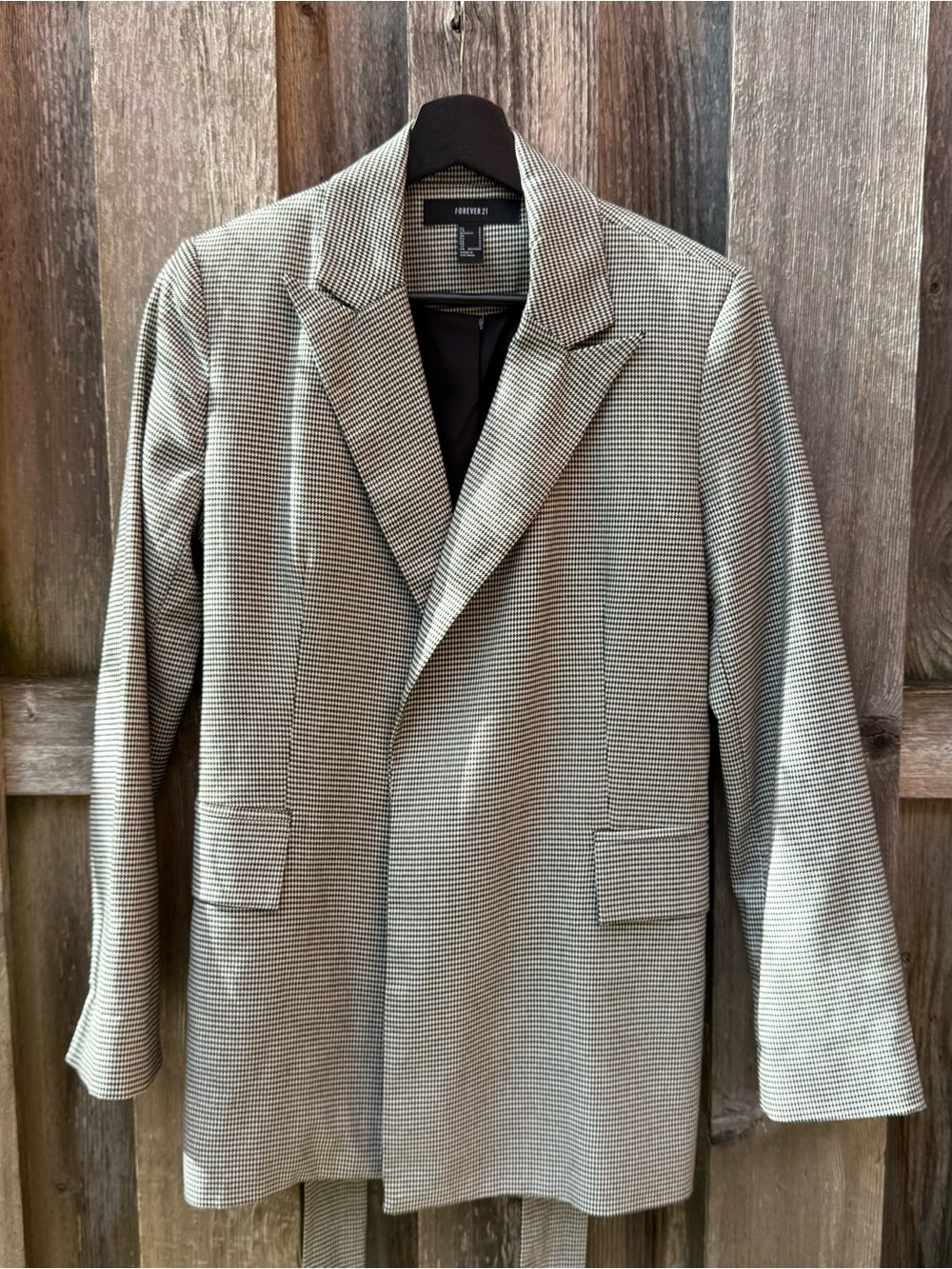 Forever 21 Men's Houndstooth Sport Coat - Black & White